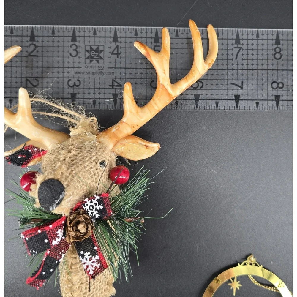 Vintage Lot Of 9 Outdoor Theme Christmas Ornaments Fishing Cows Hunting‎ Rustic